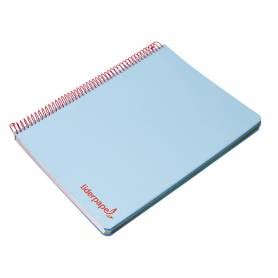 Cuaderno espiral liderpapel a4 micro wonder tapa plastico 120h 90 gr cuadro 5 mm 5 banda4 taladros color celeste