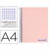 Cuaderno espiral liderpapel a4 micro wonder tapa plastico 120h 90 gr cuadro 5 mm 5 bandas 4 taladros color rosa - BA16