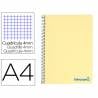 Cuaderno espiral liderpapel a4 wonder tapa plastico 80h 90gr cuadro 4mm con margen color amarillo - TH04