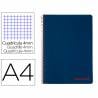 Cuaderno espiral liderpapel a4 wonder tapa plastico 80h 90gr cuadro 4mm con margen color azul marino - TH63