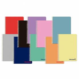 Cuaderno espiral liderpapel a5 wonder tapa plastico 80h 90g rayado horizontal con margen colores surtidos