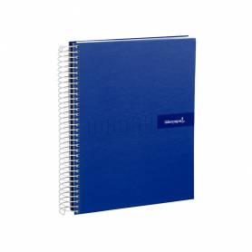 Cuaderno espiral liderpapel a5 micro crafty tapa forrada 120h 90 gr cuadro 5mm 5 bandas6 taladros color azul