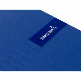 Cuaderno espiral liderpapel a5 micro crafty tapa forrada 120h 90 gr cuadro 5mm 5 bandas6 taladros color azul