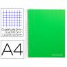 Cuaderno espiral liderpapel a4 micro jolly tapa forrada 140h 75 gr cuadro 5mm 5 bandas 4 taladros color verde - BA96