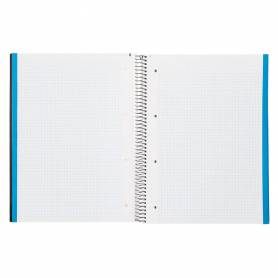 Cuaderno espiral liderpapel a4 micro jolly tapa forrada 140h 75 gr cuadro 5mm 5 bandas 4 taladros color negro