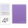 Cuaderno espiral liderpapel cuarto witty tapa dura 80h 75gr cuadro 4mm con margen color violeta - BC28