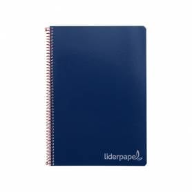 Cuaderno espiral liderpapel folio witty tapa dura 80h 75gr cuadro 4mm con margen color azul marino