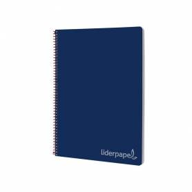 Cuaderno espiral liderpapel folio witty tapa dura 80h 75gr cuadro 4mm con margen color azul marino