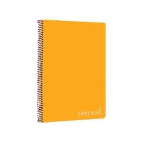 Cuaderno espiral liderpapel folio witty tapa dura 80h 75gr cuadro 4mm con margen color naranja