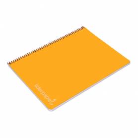 Cuaderno espiral liderpapel folio witty tapa dura 80h 75gr cuadro 4mm con margen color naranja