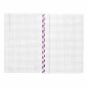 Cuaderno espiral liderpapel folio witty tapa dura 80h 75gr cuadro 4mm con margen color turquesa