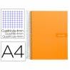 Cuaderno espiral liderpapel a4 crafty tapa forrada 80h 90 gr cuadro 4mm con margen color naranja - BF59