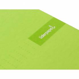 Cuaderno espiral liderpapel a4 crafty tapa forrada 80h 90 gr cuadro 4mm con margen color verde