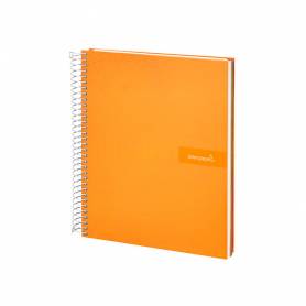 Cuaderno espiral liderpapel a4 micro crafty tapa forrada 120h 90 gr cuadro 5 mm 5 bandas 4 colores color naranja