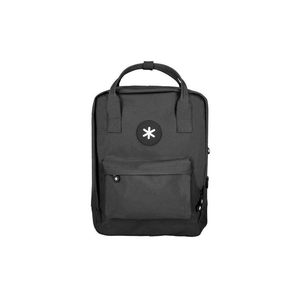 Cartera antartik mochila 2 asas y bolsillos exteriores negro 300x115x390 mm