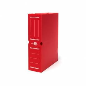 Caja archivo definitivo plastico liderpapel rojo 387x275x105 mm