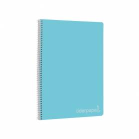 Cuaderno espiral liderpapel folio witty tapa dura 80h 75gr cuadro 4mm con margen color celeste