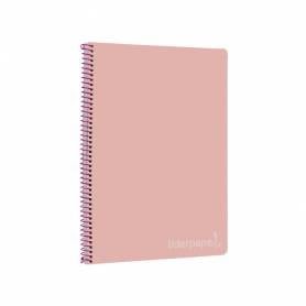 Cuaderno espiral liderpapel folio witty tapa dura 80h 75gr cuadro 4mm con margen color rosa