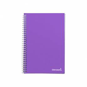 Cuaderno espiral liderpapel a4 micro smart tapa blanda 80h60gr cuadro 5mm doble margen 4 taladros colores surtidos