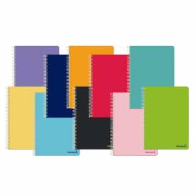 Cuaderno espiral liderpapel cuarto apaisado smart tapa blanda 80h 60gr cuadro 4mm conmargen colores surtidos