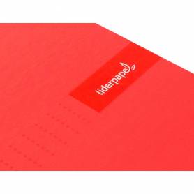 Cuaderno espiral liderpapel a5 micro crafty tapa forrada 120h 90 gr cuadro 5mm 5 bandas6 taladros color rojo