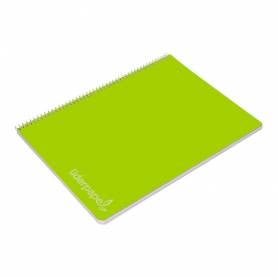 Cuaderno espiral liderpapel folio witty tapa dura 80h 75gr cuadro 4mm con margen color verde