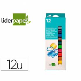 Tempera solida en barra liderpapel escolar 10 gr caja de 12 colores surtidos