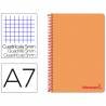 Cuaderno espiral liderpapel a7 micro wonder tapa plastico 100h 90 gr cuadro 5mm 4 bandas color naranja - BG07