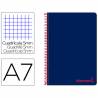 Cuaderno espiral liderpapel a7 micro wonder tapa plastico 100h 90 gr cuadro 5mm 4 bandas color azul marino - BG18