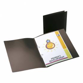 Carpeta liderpapel 2 anillas mixtas mini 15 mm polipropileno din a4 negro opaco