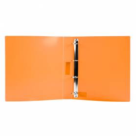 Carpeta liderpapel 4 anillas 25 mm mixtas polipropileno din a4 naranja fluor opaco