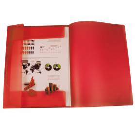 Carpeta liderpapel portadocumentos solapas polipropileno din a3 rojo translucido lomo flexible