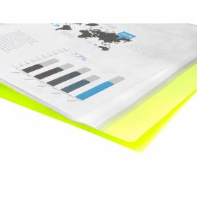 Carpeta liderpapel escaparate 10 fundas polipropileno din a4 amarillo fluor opaco