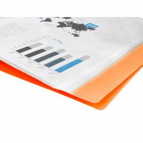 Carpeta liderpapel escaparate 10 fundas polipropileno din a4 naranja fluor opaco