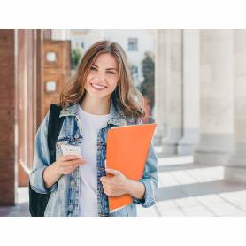 Carpeta liderpapel escaparate 30 fundas polipropileno din a4 naranja fluor opaco