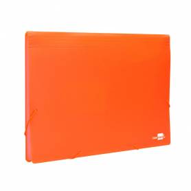 Carpeta liderpapel clasificador fuelle polipropileno din a4 naranja fluor opaco 13 departamentos