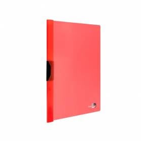 Carpeta liderpapel dossier pinza lateral polipropileno din a4 rojo translucido 30 hojas pinza deslizante