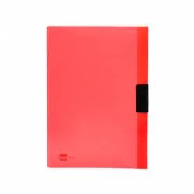 Carpeta liderpapel dossier pinza lateral polipropileno din a4 rojo translucido 60 hojas pinza deslizante