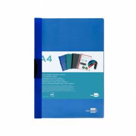 Carpeta liderpapel dossier pinza lateral polipropileno din a4 azul translucido 60 hojas pinza deslizante