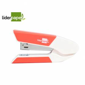 Grapadora liderpapel con regalo de extraegrapas y caja de 1000 grapas 26/6 capacidad 20h color coral