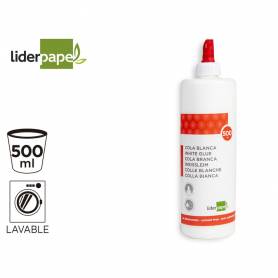 Pegamento cola blanca lavable liderpapel bote de 500 ml