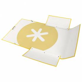 Carpeta liderpapel antartik gomas a4 3 solapas carton forrado trending color amarillo