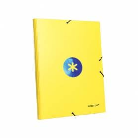 Carpeta liderpapel antartik gomas a4 3 solapas carton forrado trending color amarillo