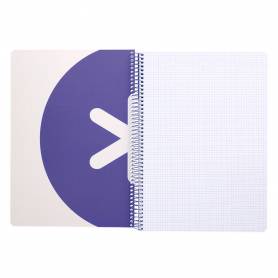 Cuaderno espiral liderpapel a4 antartik tapa dura 80h 90gr cuadro 4mm con margen color lavanda