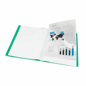 Carpeta liderpapel escaparate 80 fundas polipropileno din a4 verde translucido