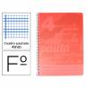 Cuaderno espiral liderpapel folio pautaguia tapa plastico 80h 75gr cuadro pautado 4mm con margen color rojo - BE33