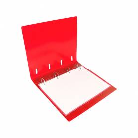 Carpeta con recambio liderpapel a4 cuadro 5mm 100 hojas 80g polipropileno 4 anillas mixtas 25mm rojo