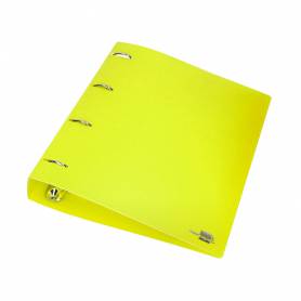 Carpeta liderpapel 4 anillas mixtas 40 mm polipropileno din a4 amarillo fluor opaco