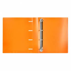 Carpeta liderpapel 4 anillas mixtas 40 mm polipropileno din a4 naranja fluor opaco