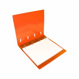 Carpeta con recambio liderpapel a4 cuadro 5mm 100 hojas 80g polipropileno 4 anillas 40mm naranja fluor